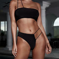 One Shoulder Thong Bikinis Mujer Bathers High Cut Black Swimwear Women
